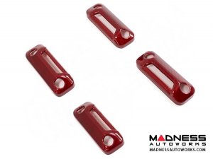 Alfa Romeo 4C Interior Door Handle Trim Set - Carbon Fiber - Red Candy